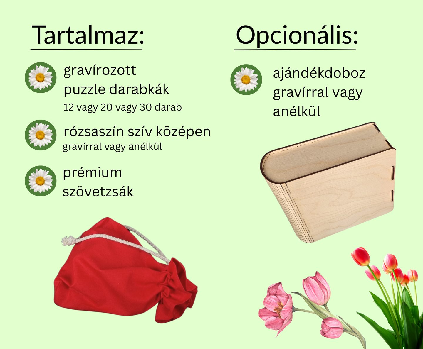 Szív alakú puzzle - gravírozott ajándék anyáknak – termékkép 4