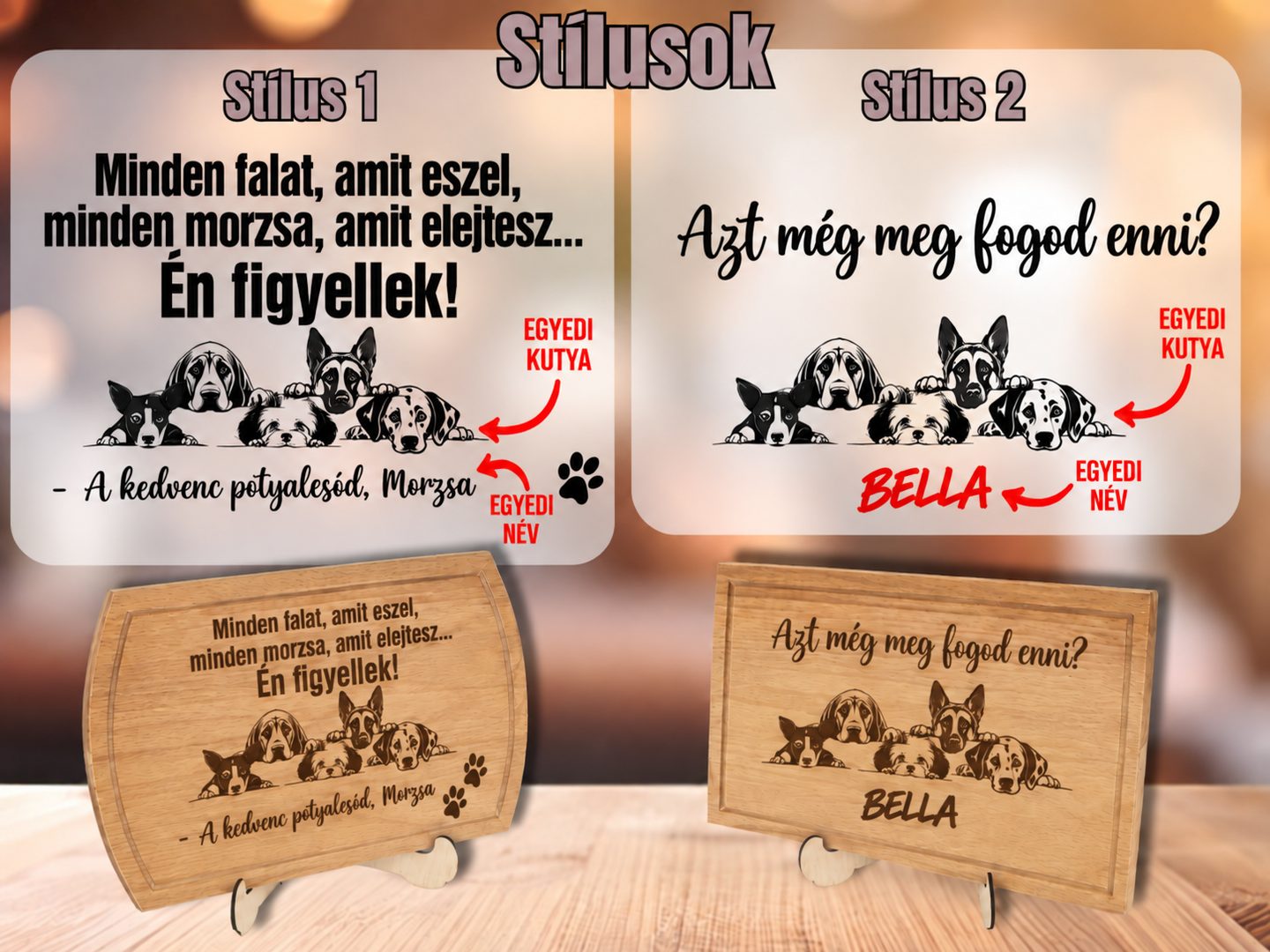 Egyedi kutyás vágódeszka – termékkép 2