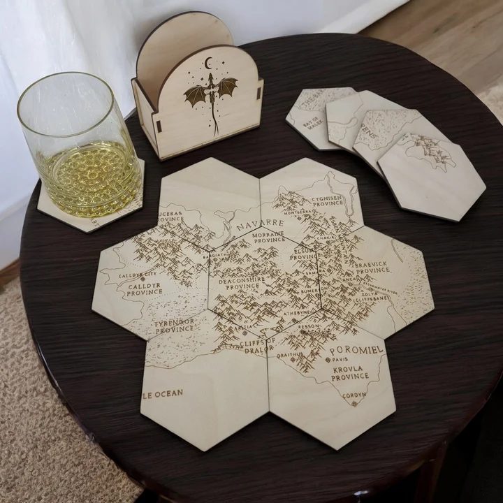 Fourth Wing Poháralátét készlet - térkép puzzle – termékkép 3