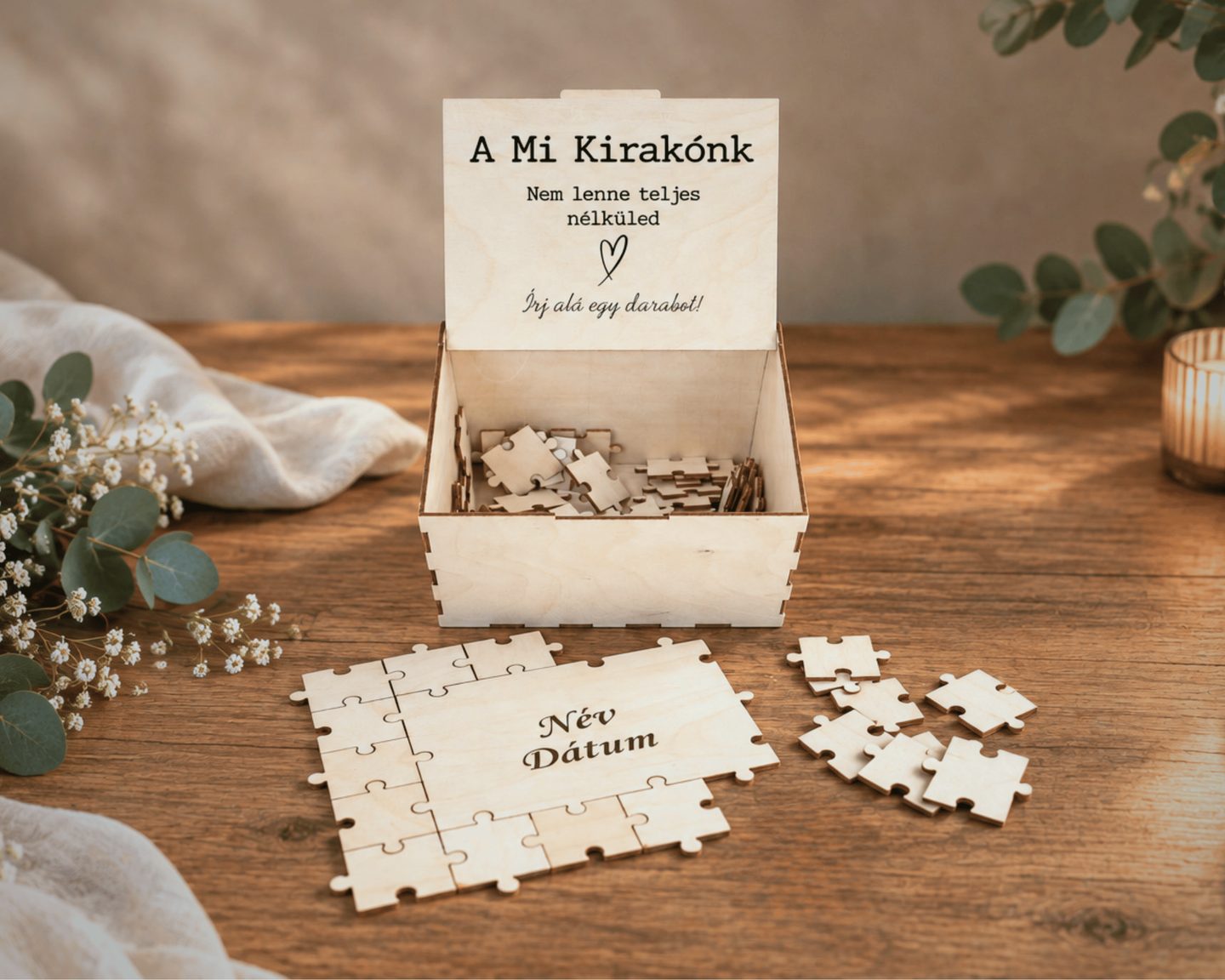 Puzzle esküvői vendégkönyv – termékkép