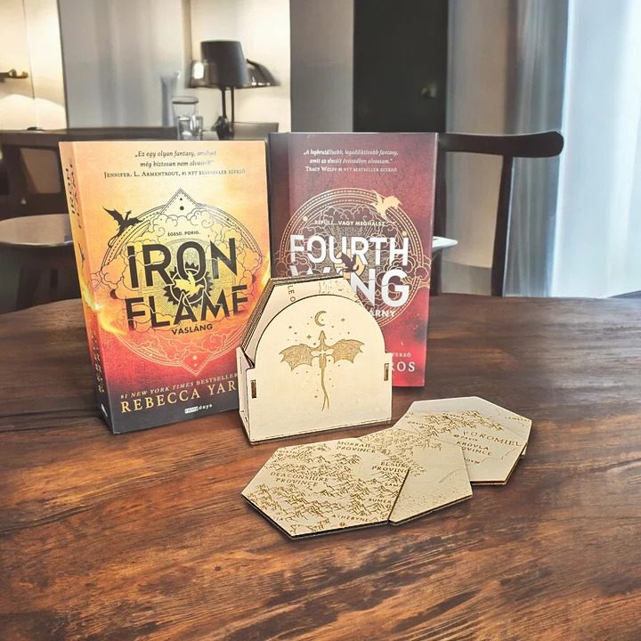 Fourth Wing Poháralátét készlet - térkép puzzle 12 darabos szett – termékkép