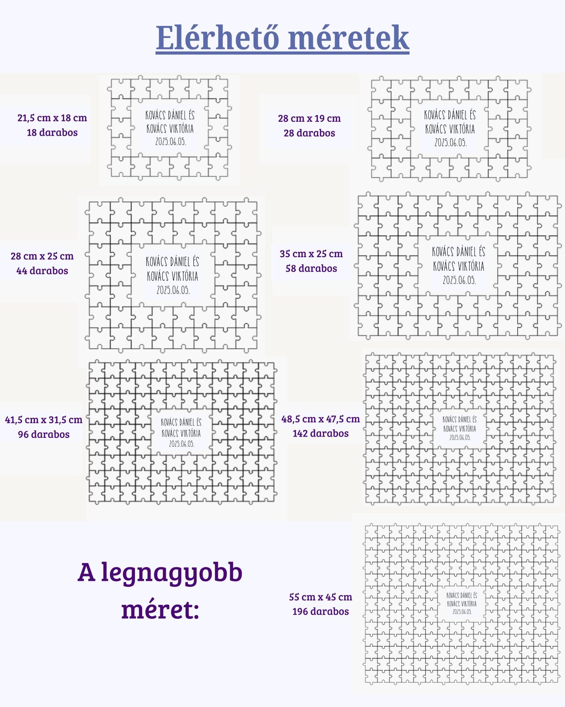 Puzzle esküvői vendégkönyv – termékkép 5