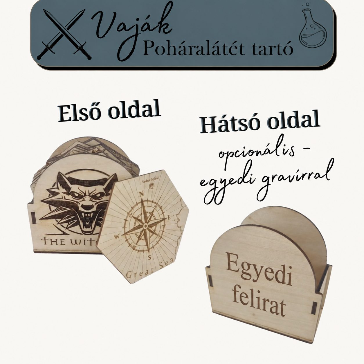 The Witcher - Vaják - Poháralátét készlet - térkép puzzle – termékkép 3