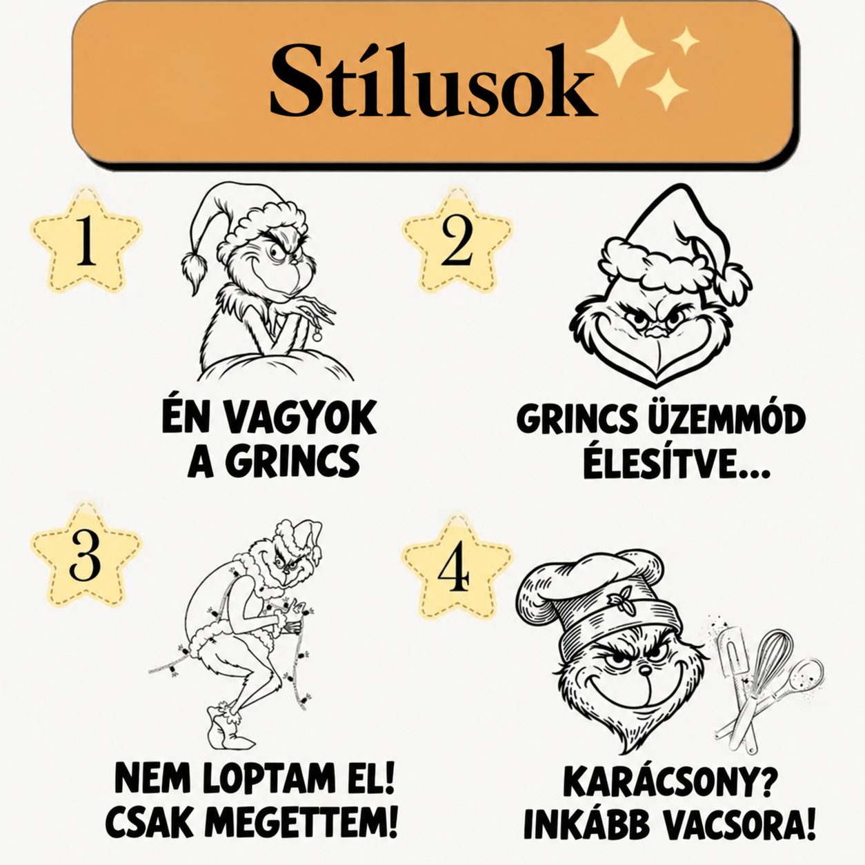 Grincs vágódeszka - karácsonyi ajándék, több stílusban – termékkép 2