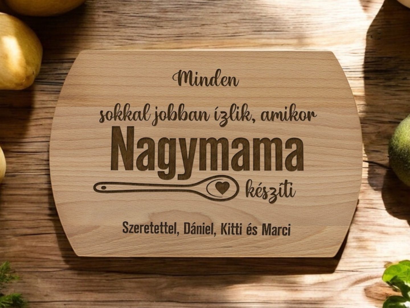 Minden jobban ízlik, amikor Nagymama készíti - vágódeszka nagymamáknak – termékkép