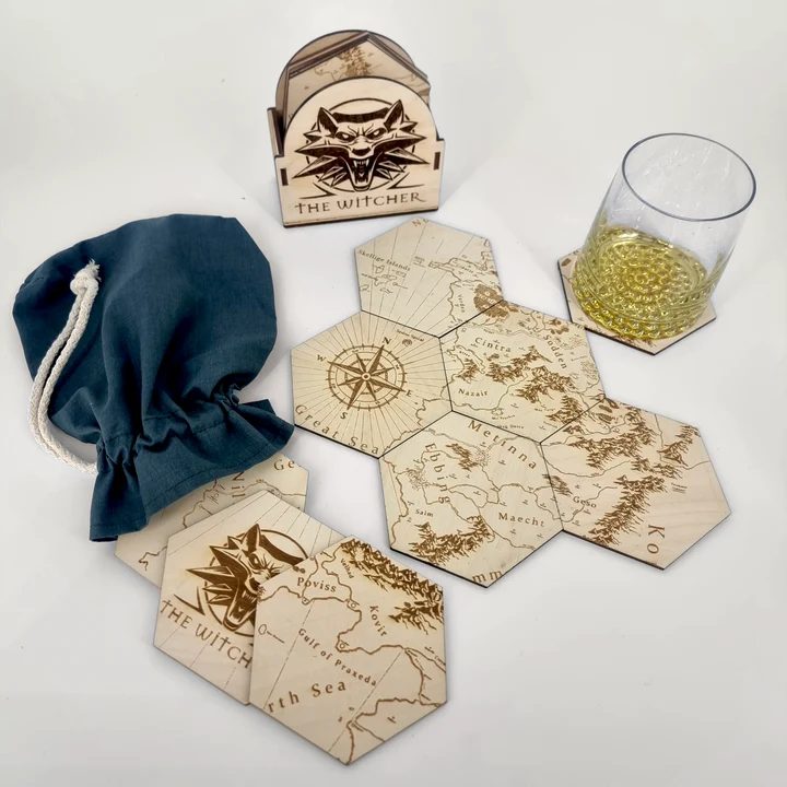 The Witcher - Vaják - Poháralátét készlet - térkép puzzle – termékkép 4