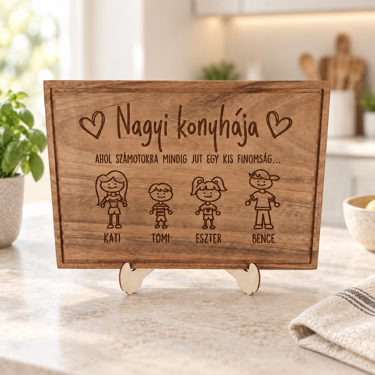 Nagyi konyhája vágódeszka - gyermek ikonokkal – termékkép 4
