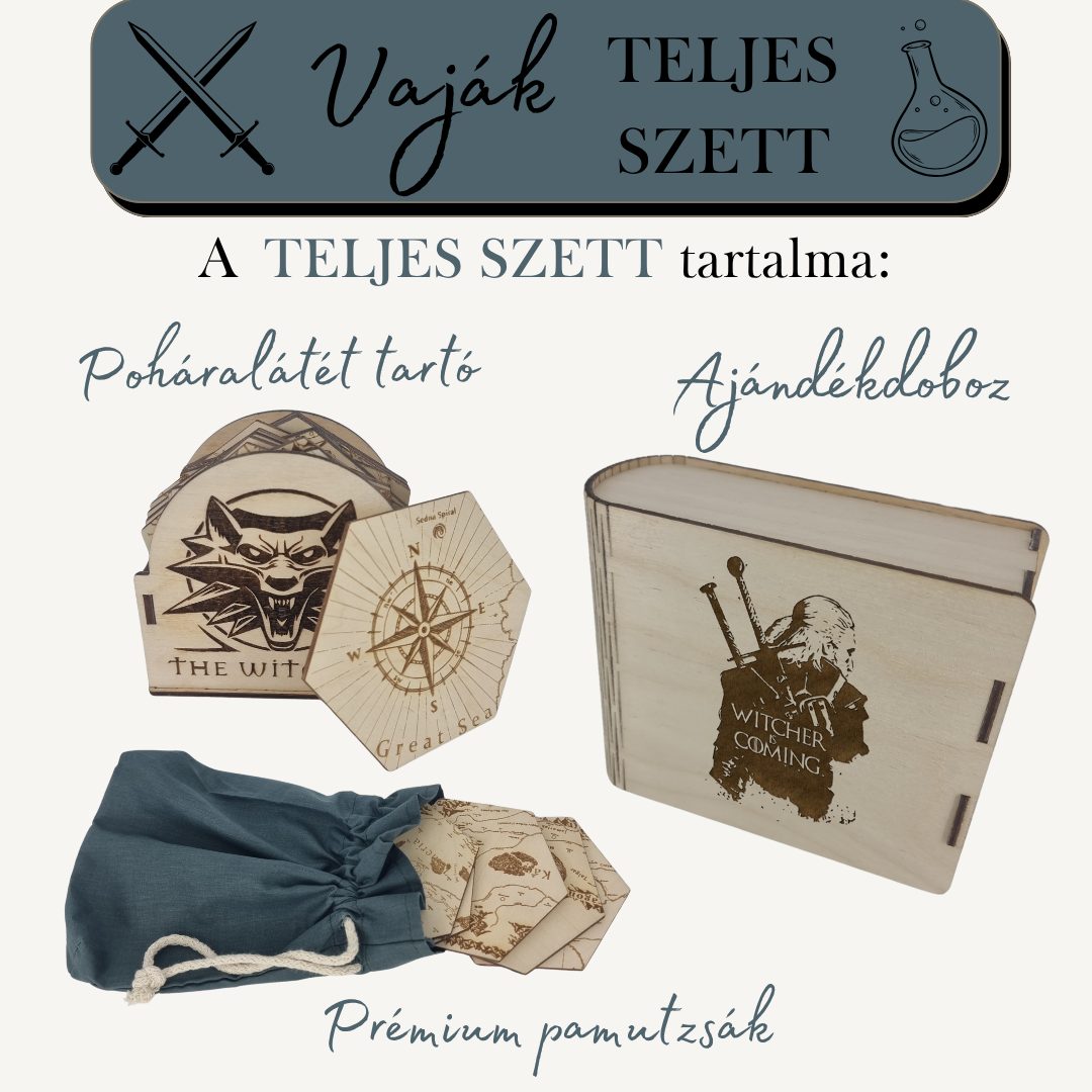The Witcher - Vaják - Poháralátét készlet - térkép puzzle – termékkép 2